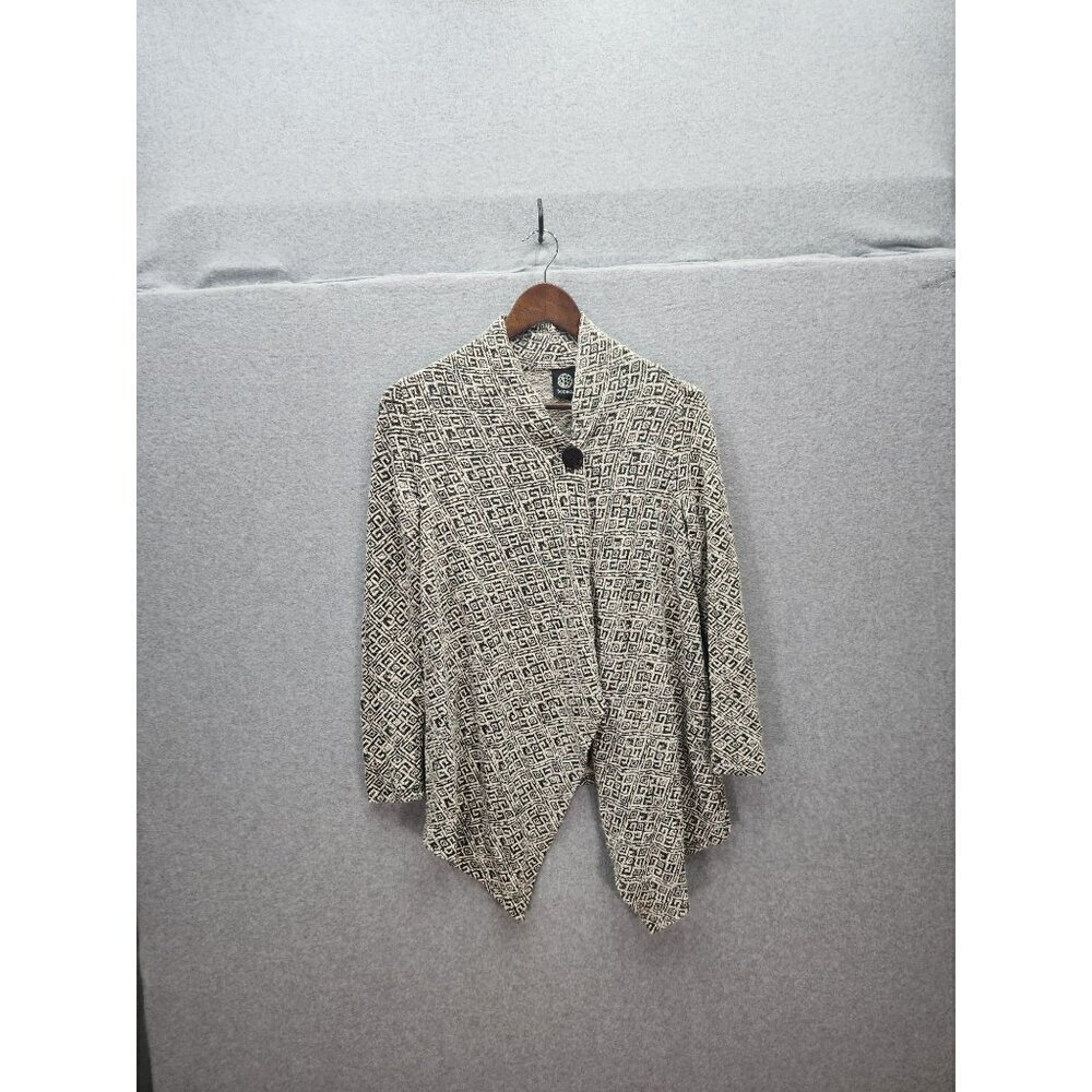 Bobeau Womens‎ Geometric Pattern Open Front Cardigan Sweater - Size S